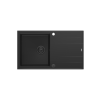 QUADRON EVAN 111 GraniteQ zlewozmywak z syfonem Push 2 Open 1-komorowy z/o (860x500x210) pure carbon / elementy pure carbon HCQE8650U7BLMP2O